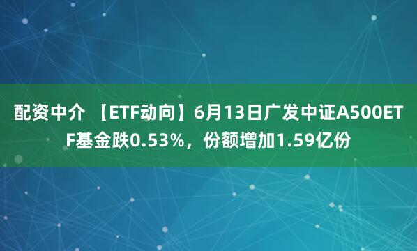 配资中介 【ETF动向】6月13日广发中证A500ETF基金跌0.53%，份额增加1.59亿份